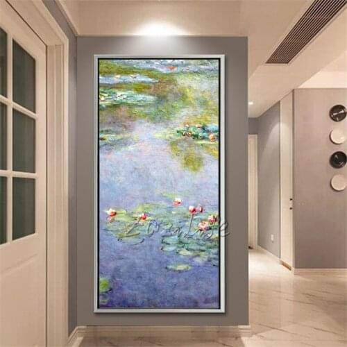 Claude Monet oil painting canvas painting lotus painting Wall art wall Pictures for Living room home decor caudros decoracion03