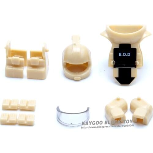 MOC Gun Disposal Unit Body Armor Military Weapon Army Soldiers Building Blocks Toys For Children Best Gift