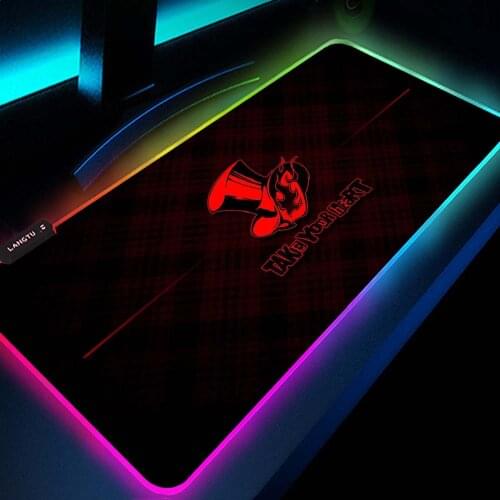 Persona 5 Computer Mat Pc Mouse Pad Rgb Led Desk Protector Mat for Mouse Gaming Pad Gamer Decoration Deskmat Undefined Play Mat
