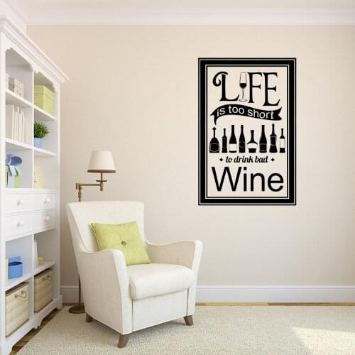 KUCADA life wine wall sticker for home decoration removable pvc diy wallpaper mural art decor living room
