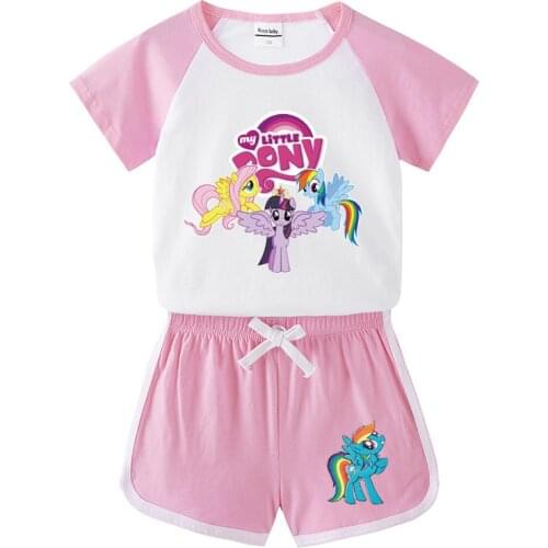 My Little Pony Toddler Kid Baby Boys' Girls Summer Clothes T-Shirt Tops+Short Pants Casual Outfit Set Children Clothing Set