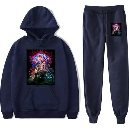2020 Hot Sale Stranger Things Two-piece Fashion hooded sweatshirt set unisex Fashion Sports autumn and winter Fashion cotton