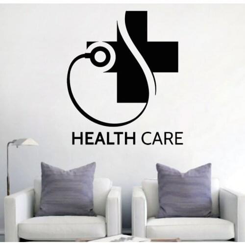 Health Care Sign Wall Decal Clinic Art Hospital Pharmacy Wall Sticker Decor Living Room Bedroom Removable Wallpaper Poster
