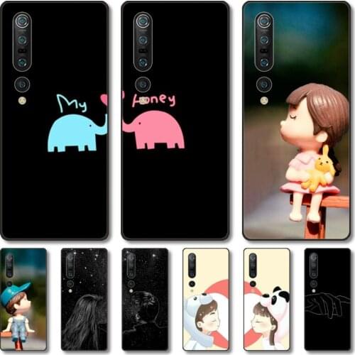 Lovely couple Phone Case For Xiaomi MI 11 10 9 5g Lite Ultra Pro Note S Black Shell Cover