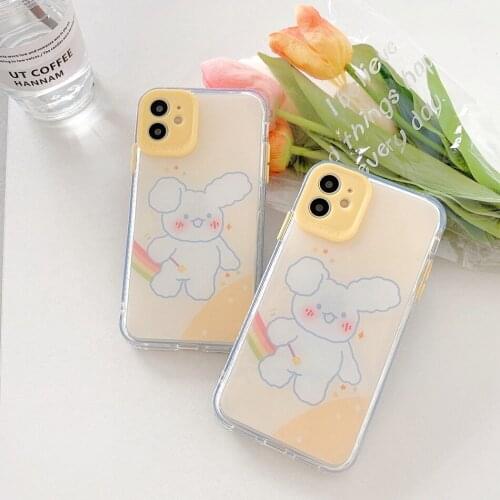 3D Cute Camera Lens Protector Case For iPhone SE 2020 11 Pro Max Case Silicon Rabbit Cover For iPhone X XR XS Max 7 8 Plus Case