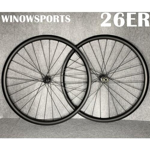 MTB 26er XC carbon wheels tubeless 30mm wide 26 inch carbon mtb wheels Novatec D411SB D412SB carbon wheels