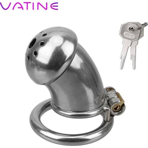 VATINE Stainless Steel Bird Cock Cage Lock Chastity Belt Male Chastity Device Penis Ring Sex Toys for Men