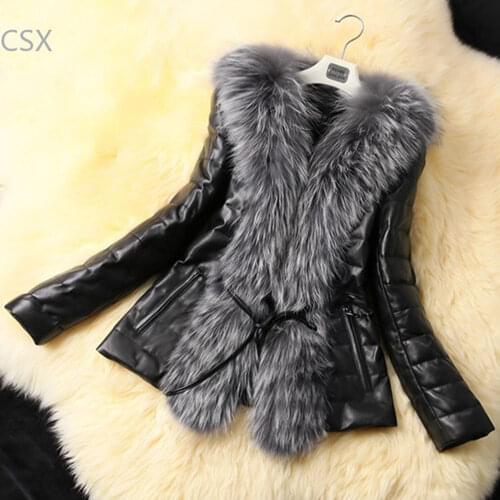 MwOiiOwM Women's Leather Jackets With Fur