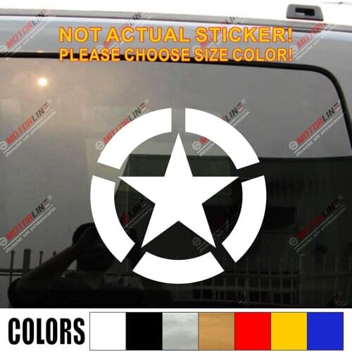 Army Star WW2 Car Decal Sticker Vinyl Truck Boat Fit for Jeep etc pick size and color bold style