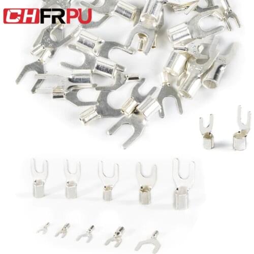 UT OT Non-Insulated Ring Fork U-Type Terminal Tin-Plated Brass Terminals Assortment Kit Cable Wire Connector Crimp