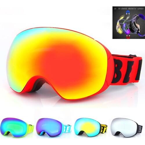 New Magnetic Ski Goggles with Quick-change Lens UV400 Protection Anti-fog Snowboard Goggles for Men & Women Skiing Glasses