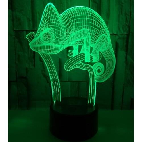 New Chameleon 3d Led Night Light Lovely cartoon childrens toys Christmas decorative lights Remote Touch switch led lamp