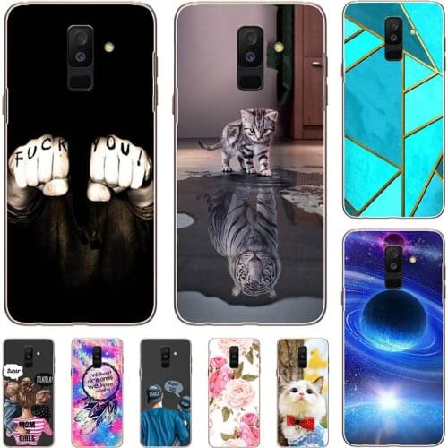 New Silicone Phone Case For Samsung Galaxy A6 Plus 2018 A6+ A6plus A605 A 6 A600 Case Cartoon Soft TPU Back Cover Phone Coque