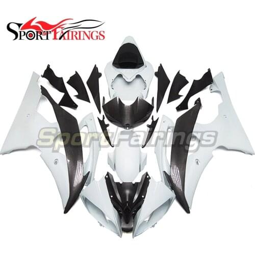 Fairings For Yamaha YZF R6 08 09 10 11 12 13 14 YZF-R6 ABS Plastic Motorcycle Fairing Kit Cowlings Flat White Carbon Fiber Look