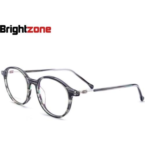 Vintage Handmade Quality Acetate Round Oval Men And Women Glasses Optics Prescription Eyeglasses Spectacle Frame 48-20-140mm