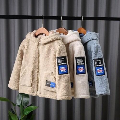 Autumn And Winter New Childrens Lamb Wool Coat With Cashmere Thickened Clothing Cotton Padded Clothes Jacket