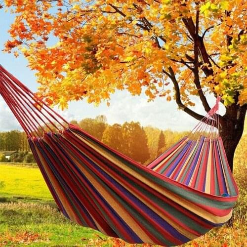 Outdoor Hammock Idyllic Swing Thick Canvas Hanging Sheet Double Leisure Hammock Chair Hammock Swing