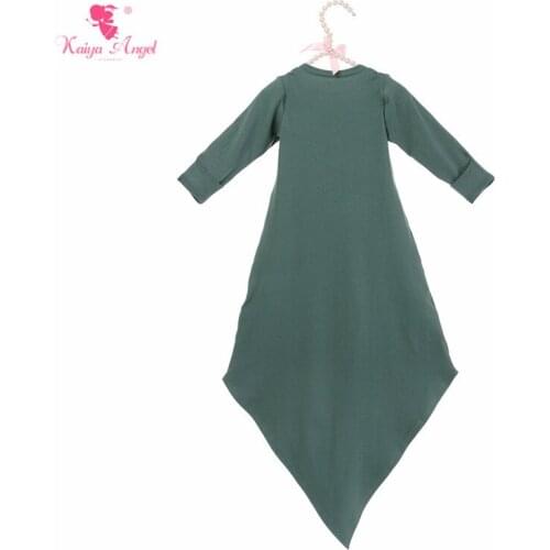 Kaiya Angel Newborn Baby Gown Girl Boy Sleeping Bag Long Sleeve Solid Cotton Spring Autumn NB~24M Factory Wholesale