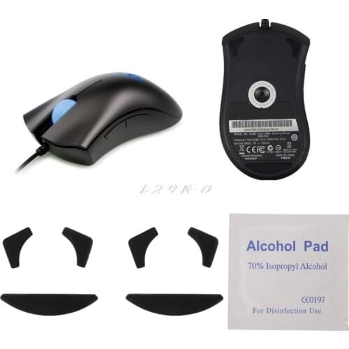 2 Sets 0.6mm Computer Mouse Wired Feet Skates Mouse Pads for Razer DeathAdder Mouse Skates