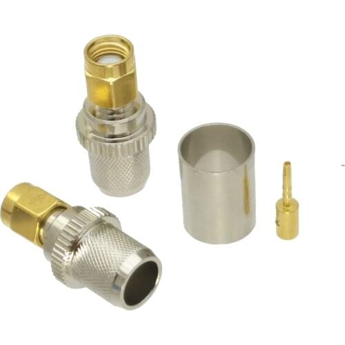 Connector RP.SMA male jack crimp RG8 RG213 LMR400 RG214 cable straight