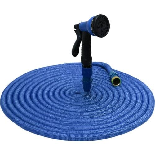 Garden Hose Stretchy Hose Expandable Water Hose Flexible Expanding Hose Lawn Watering Hose with Rotatory Water Spray Nozzle