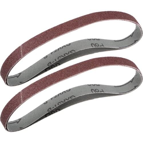 Uxcell 4pcs 1/2-inch X 18-inch(13mm X 455mm) Sanding Belt 80 Grit Aluminum Oxide to wood plastic fiberglass cast iron etc