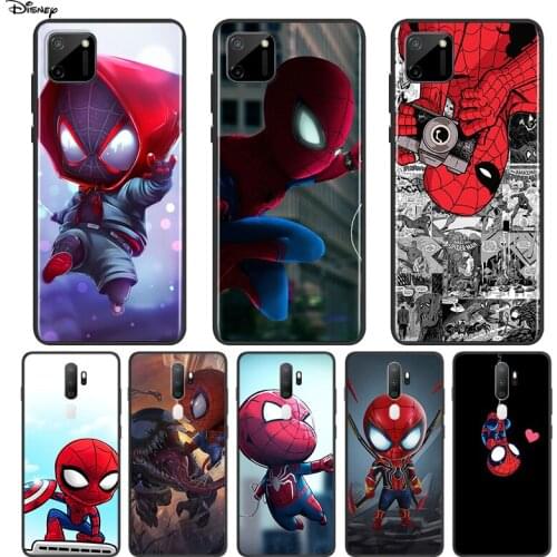 Silicone Cover Marvel Cute Spider Man For OPPO A5 A9 A7 A11X A1K A12 A12E A31 A32 A53 A53S A72 A73 A93 AX7 Pro Phone Case