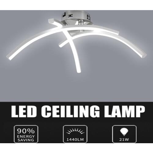 Modern Trigeminal LED Ceiling Lamp Forked Shaped Indoor Modern Lamp For Home Kitchen Living Room Bedroom Curved Design Lighting