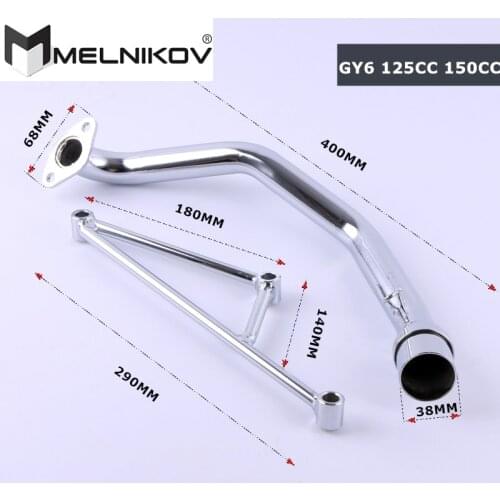 Scooter Exhaust Pipe Muffler Header with Mounting Bracket Set for GY6 125CC Engine GY6 125CC GY6 150CC motor exhaust Pipe