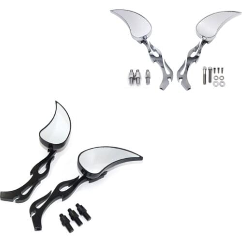 Billet Alloy Teardrop Flame Custom Mirror For Harley davidson Softail Fatboy Sportster Aftermarket free shipping motorcycle part