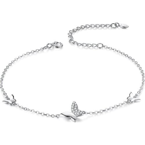 ZEMIOR Genuine S925 Fine Silver Bracelet Butterfly Animal Cute Bracelets For Teen Girls Women Jewelry Gift Best Selling