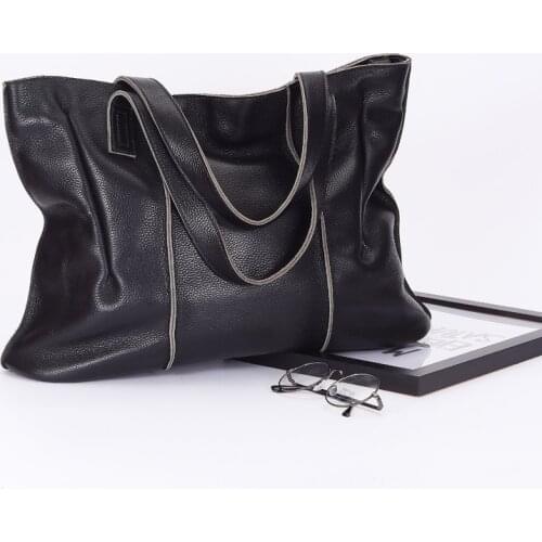 Womens genuine leather handbags women shoulder bag ladies soft leather large handbag tote shopper bag casual women bucket bag