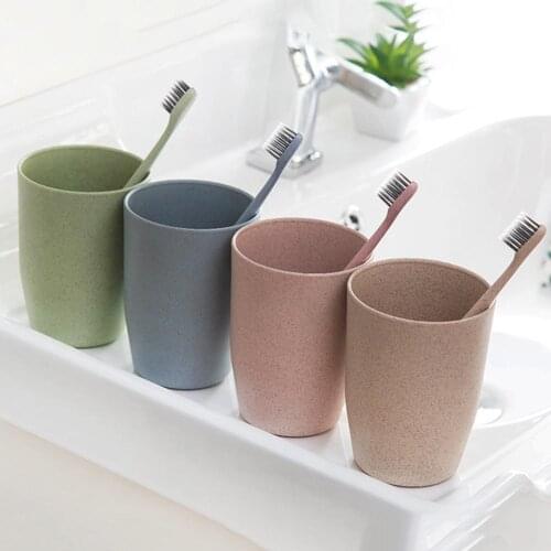 1 Cup Durable Portable Solid color Travel Home Plastic Toothbrush Holder Mug Gargle Washing Cup Bathroom Accessory