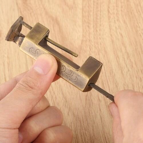 1pc Chinese Old Lock 62*25*16mm Antique Lock Retro Keyer Padlock Jewelry Wooden Box Padlock Lock for Suitcase Drawer