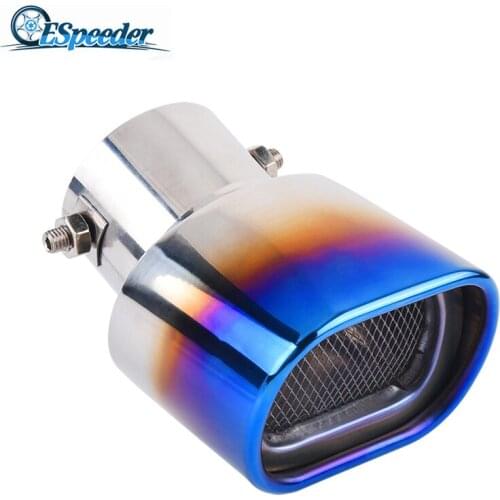 ESPEEDER 1PC Car Exhaust Square Muffler Tip With Filter Stainless Steel Exhaust Pipe Car Rear Tail Throat Liner For Golf 7