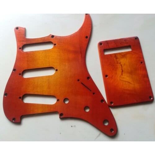 1PCS carved Ailanthus wood STRAT GUITAR SSS Pickguar and cover