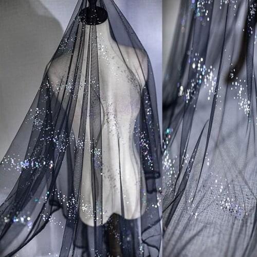 1Y/lot Gradient mesh colourful sequins fabric for fashion colorful background diy material