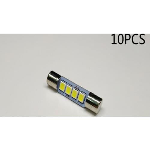 10PCS 28mm Festoon LED C5W Car 4 leds 2835 Auto Interior For Sun Visor Vanity Mirror Lights DC 12V
