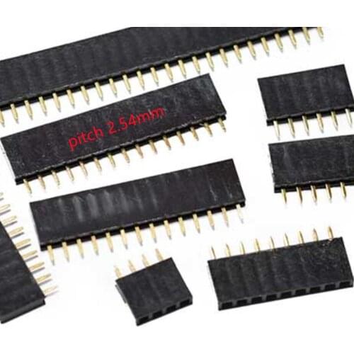 10pcs 2.54mm female row single row female single row female header pin socket 1*2P/3/4/5/6/9-40P