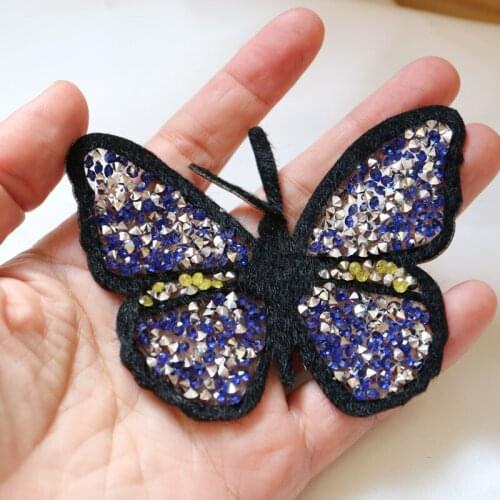 2pcs/set iron on sequins bee butterfly Patches for Clothes Embroidery animals parches Applique Decoration patch