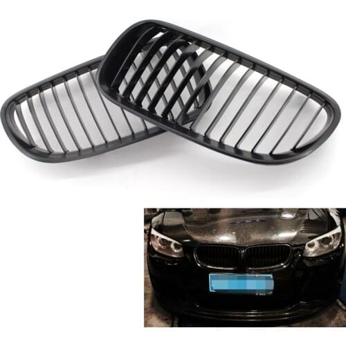2pcs Front Center Wide Hood Matte Black Grill fit for BMW E92 E93 10-15 Durable