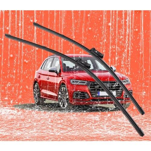 2 pcs Front Windshield Bracketless Wiper Blades Set 24"+20" for Audi Q5 09-19 SQ5 14-19