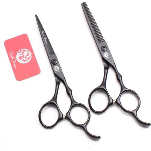 2 Pcs Z9030 6'' Purple Dragon Hairdressing Cutting Shears Thinning Scissors Hair Styling Tools Professional Human Hair Scissors