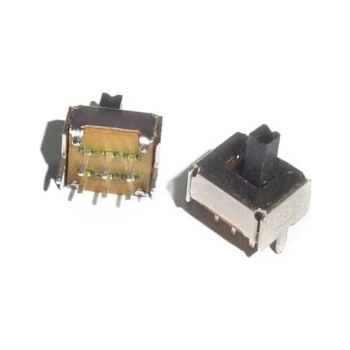 20PCS/LOT SS22D07 SS-22D07 6PIN 2P2T DPDT toggle switch side slide switches handle 4mm best quality