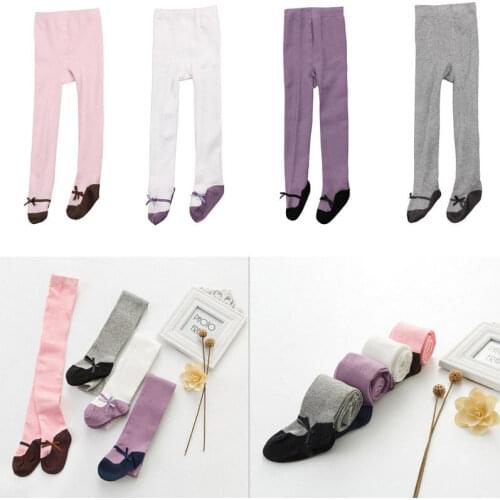 2019 Cute Girls Baby Kids Toddlers Cotton Pantyhose Pants Cotton Tights Stockings Hose Ballet Black Pink Red White Fake Shoes