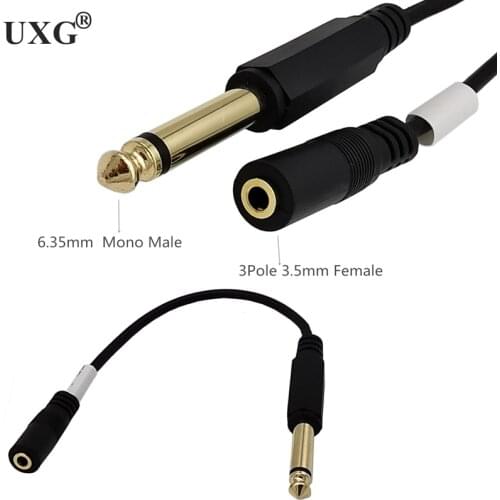 3.5 mm 3pole female to 6.35 mm Mono male Audio Cable 0.25M