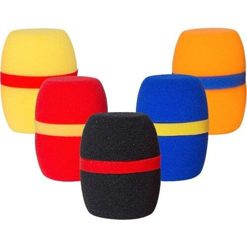 Finlemho Mic Windscreen Foam Sponge Covers Accessories 5PCS For Handheld Microphone Wireless Anti-dust Sponge Five Colors ZF05
