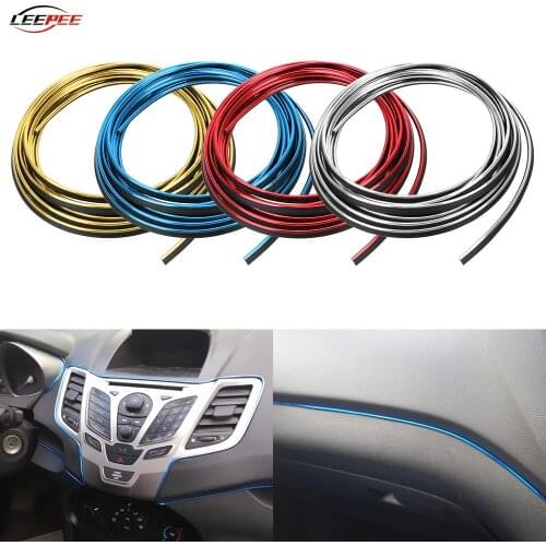 5M Plated Strips DIY Car Stickers Interior Mouldings Door Dashboard Instrument Trunk Bumper Lips Seal Kit 4x4 Auto Accessories