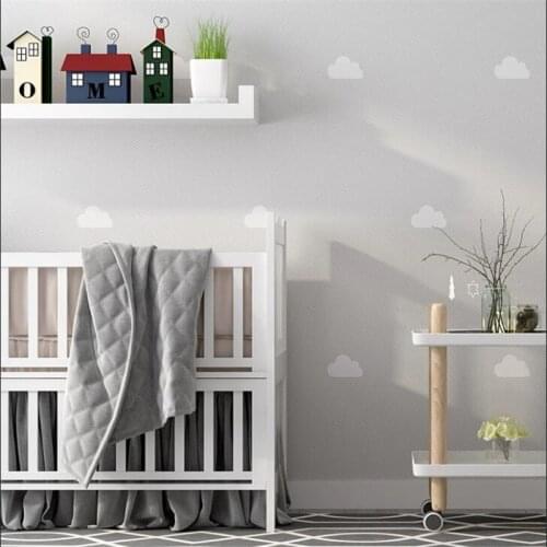 Beibehang Nordic style wallpaper ins blue sky white clouds childrens room boy girl room bedroom princess background wall paper