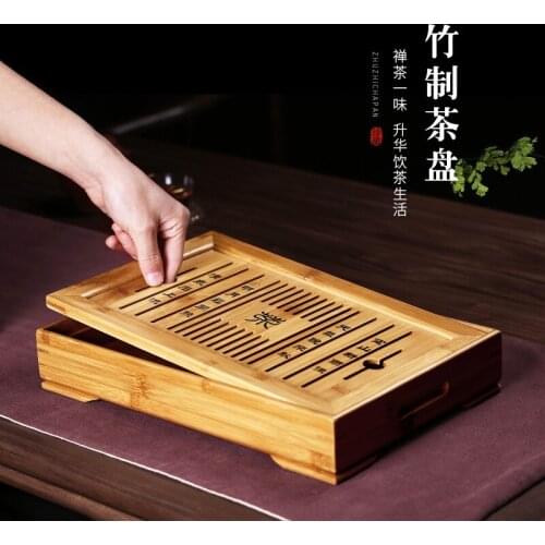 Chang tao 】 yixing recommended suit handmade bamboo tea tray storage type large teapot tea table